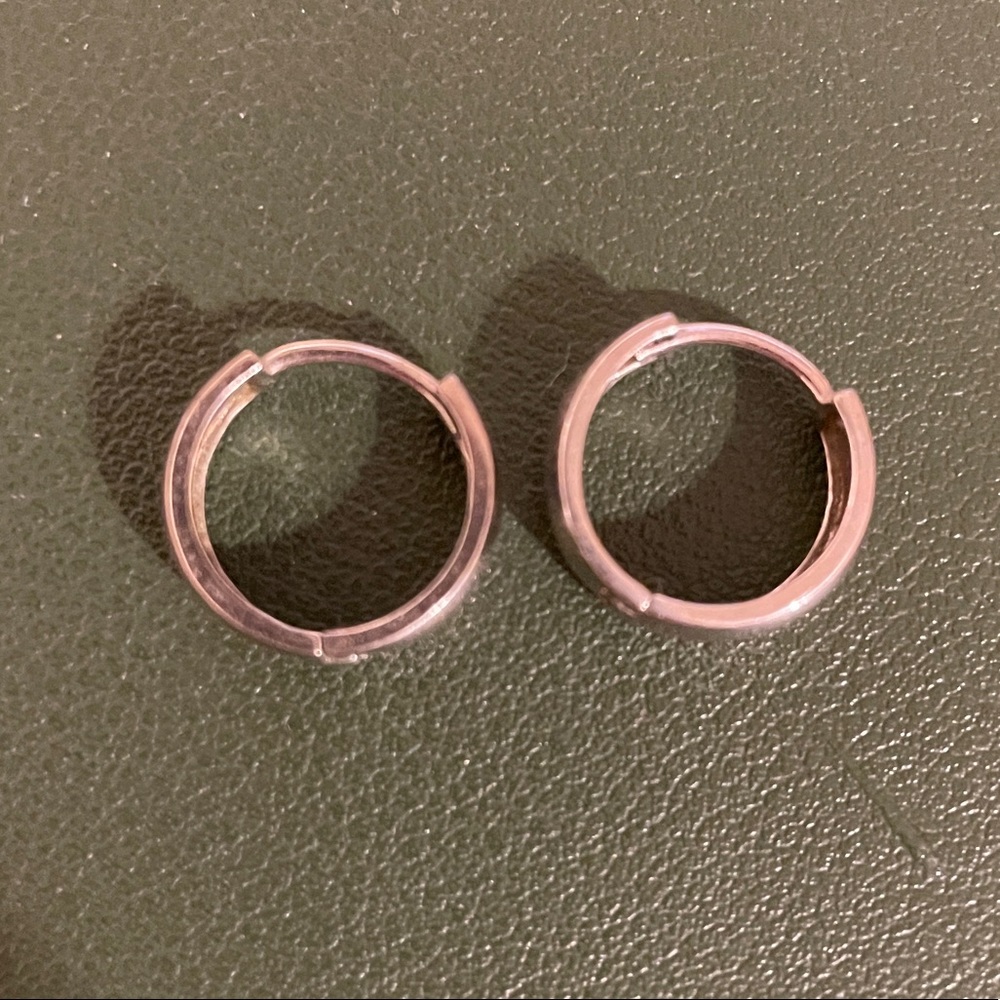 925 Sterling silver mini thick hoop earrings
